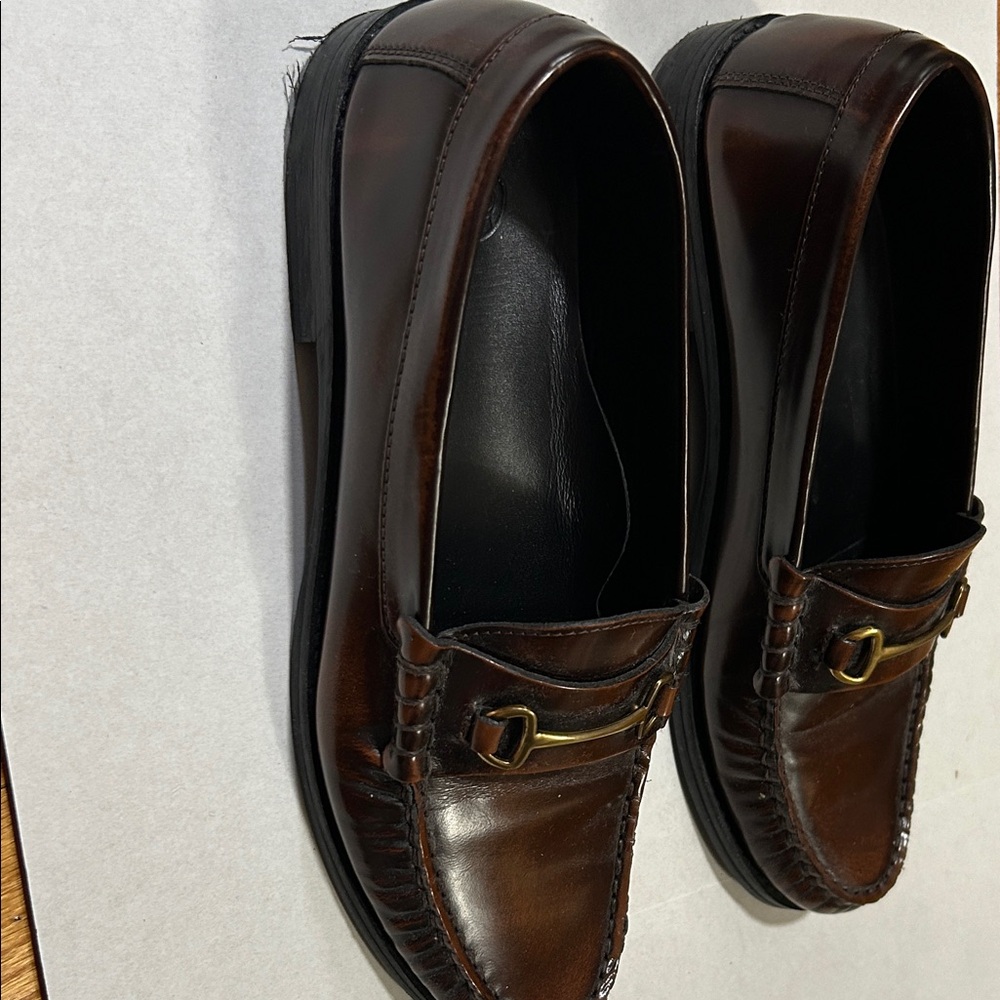 Massimo Dutti Brown Leather Horsebit Loafers - Picture 3 of 7